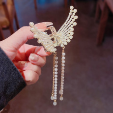 批发实拍小众气质翅膀流苏发夹网红夹子头饰侧边夹发卡一字夹