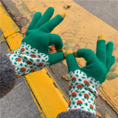 批发实拍实价秋冬加厚毛线手套保暖学生可爱撞色ins风情侣学生