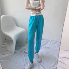 批发实拍<b class='q'>莫代尔</b>冰丝棉运动裤女2021夏新款字母<b class='q'>哈伦裤</b>休闲九分束脚卫裤