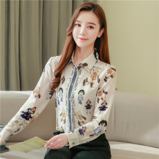 批发重磅真丝衬衫女2026春季新款时尚印花气质长袖百搭高端<b class='q'>桑蚕丝</b><b class='q'>上衣</b>