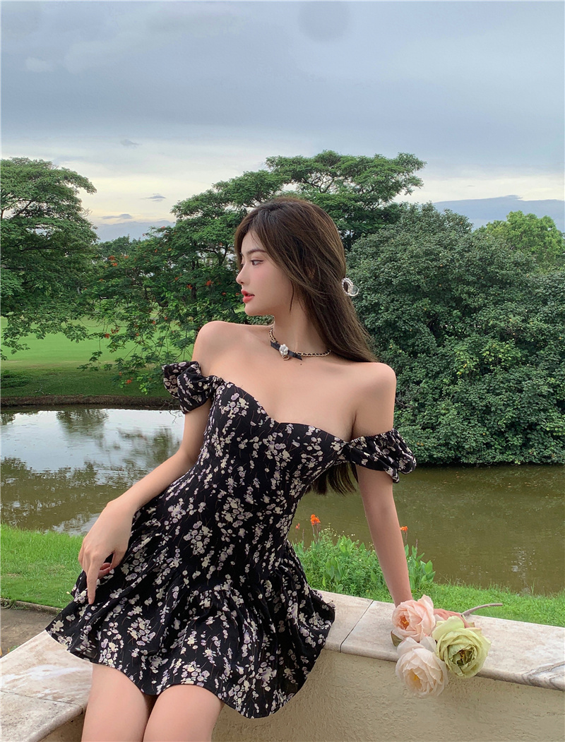 실사 정가 2026 여름 새로운 드레스 여름 프랑스식 거품 소매 패치워크 공주 드레스