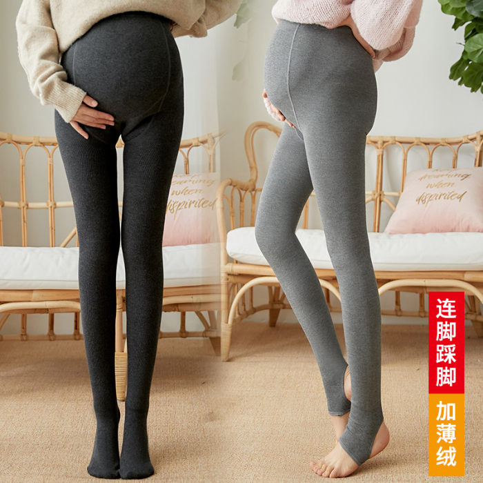 실사 2026 일본식 봄 가을 면 소재 수직 기사 양모 얇은 스타일 임산부 팬티스타킹 다용도 임산부 베이스 양말