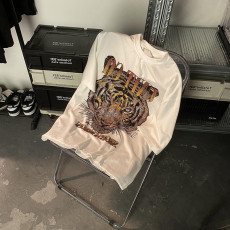 批发（65/35拉架）美式复古<b class='q'>老虎</b>短袖t恤女夏季宽松潮上衣