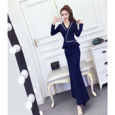 批发实拍2026春网红气质修身v领<b class='q'>礼服</b><b class='q'>长裙</b>收腰显瘦包臀连衣裙