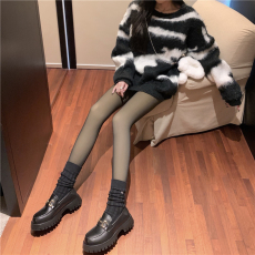 批发实拍实价~加绒一体裤黑色显瘦假透肉打底裤女高腰冬季黑丝JK