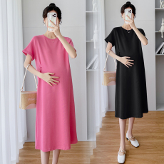 批发实拍新款韩版<b class='q'>孕妇</b><b class='q'>夏装</b>简约经典圆领时尚设计感<b class='q'>孕妇</b><b class='q'>T</b>恤连衣裙