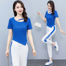 批发时尚套<b class='q'>装</b>女百搭2026年夏季新款<b class='q'>大码</b>女<b class='q'>装</b>减龄显瘦短袖长<b class='q'>裤</b>两件套潮