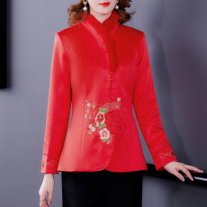 批发2025秋冬改良棉衣妈妈<b class='q'>中老年</b>唐装女棉衣中国风婚宴礼服职业装秋冬