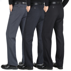 批发秋<b class='q'>冬</b>中年男士休闲裤中老年厚款宽松直筒西裤爸爸装长裤子40-50岁