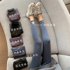 批发实拍实价鲨鱼皮打底裤女外穿九分小脚加绒紧身瘦腿压力瑜伽裤