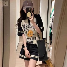 批发刺绣卡通减龄<b class='q'>套装</b>女<b class='q'>欧洲站</b>2026夏新款欧货Polo领阔腿短裤两件套潮