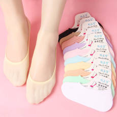 批发女士隐形<b class='q'>船</b>袜带防滑硅胶春夏秋天鹅绒<b class='q'>浅口</b>纯色女<b class='q'>袜</b>糖果色短<b class='q'>袜</b>