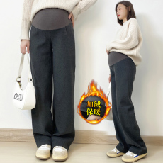 批发<b class='q'>实拍</b>2025秋冬新款<b class='q'>孕妇</b><b class='q'>裤</b>深灰色加绒直筒裤德绒外穿休闲<b class='q'>孕妇</b><b class='q'>阔腿裤</b>