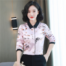 批发2026春季新款重磅真丝缎面衬衫女长袖真丝<b class='q'>桑蚕丝</b><b class='q'>上衣</b>欧美时尚衬衣