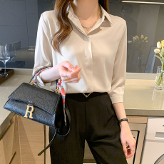 批发实拍七色六码2026夏季新款缎面白色<b class='q'>衬衫</b>时尚气质OL百搭<b class='q'>衬衣</b>