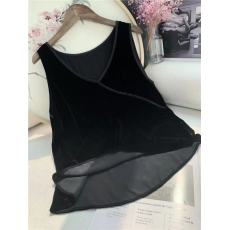 批发经典舒适百搭 <b class='q'>真丝</b>绒背心女V领无袖纯色桑蚕丝上衣打底外穿1202