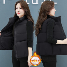 批发羽绒服马甲女2025年新款秋冬保暖马夹宽松短款背心白鸭绒坎肩外穿