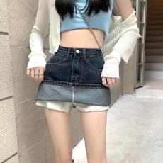 批发实拍2026夏新复古包臀牛仔短裙高腰显瘦a字裙女小个子防走光裙裤