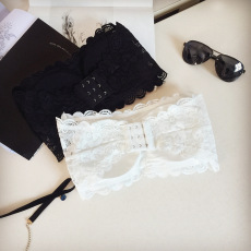 批发百搭短款打底聚拢少女防滑内衣蕾丝花边裹胸抹胸带胸垫背心女