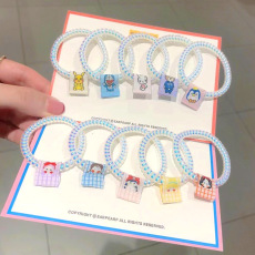 批发韩国ins可爱人鱼色电话线发圈发绳少女心梦幻透明镭射头绳