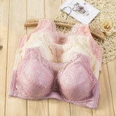 批发实拍无钢圈防下垂调整型聚拢蕾丝背心式哺乳文胸产前产后喂奶内衣