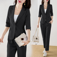 批发春秋季职业装西装套装女薄款气质正装黑色西服外套<b class='q'>酒店</b>经理<b class='q'>工作服</b>