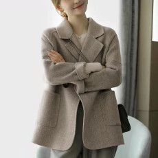 批发毛呢西装<b class='q'>外套</b><b class='q'>女</b>秋冬新款复古气质宽松设计感休闲加厚呢子西服上衣