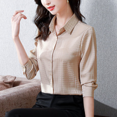 批发实拍真丝衬衫女桑蚕丝时尚百搭<b class='q'>长袖</b>气质翻领衬衣2026春秋女士新款