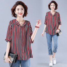 批发胖妹妹mm衬衫宽松<b class='q'>韩版</b>2026夏装新款大码女装短袖上衣显瘦雪纺衬衣