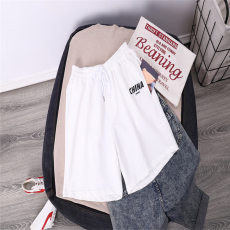 批发实价-实拍65/35鱼鳞五色夏季宽松<b class='q'>印花</b>直筒五分<b class='q'>短裤</b>女