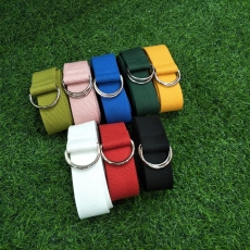 批发纯色双环扣学生男女休闲帆布皮带腰带简约糖果色编织织带牛仔裤带