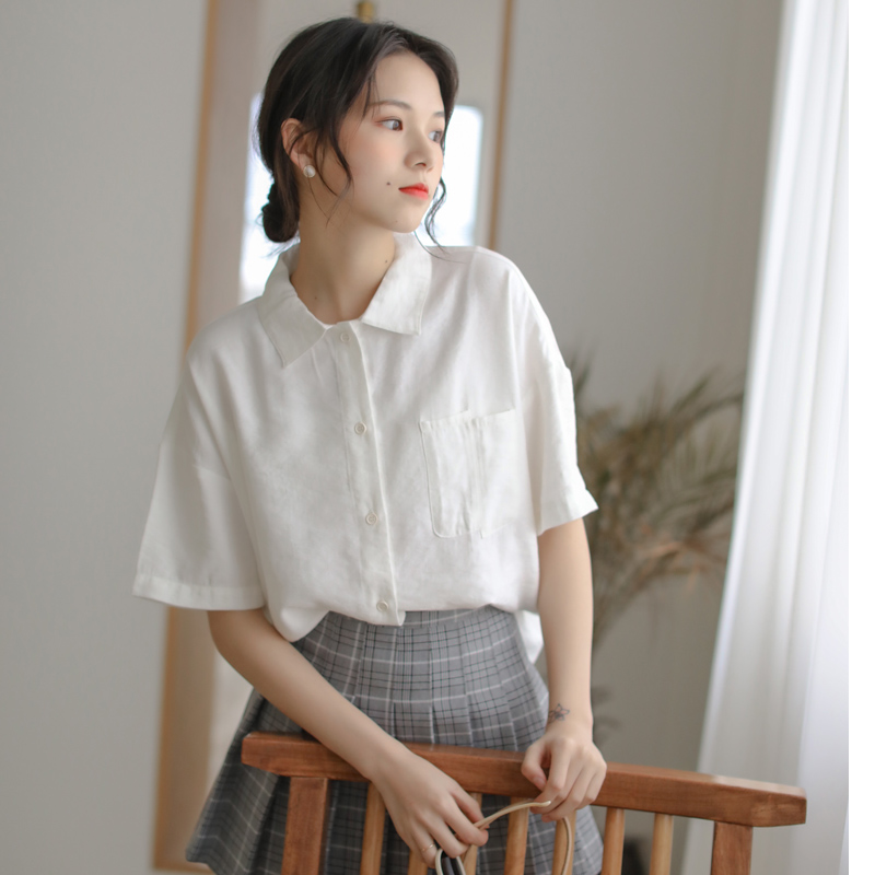 실사 2026 년 여름 외국 가스 한국 스타일 항구 바람 ins 루즈핏 인터넷 색상 연령 감소 반팔 셔츠