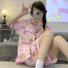 批发伐发+V 15382908072 实拍 2022年夏季牛奶丝开衫两件套家居服