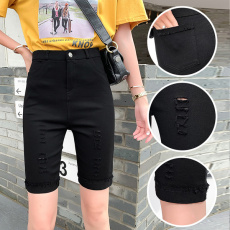 批发实拍 毛边多<b class='q'>破洞</b><b class='q'>打底裤</b>女外穿2025短裤夏紧身弹力热女裤子大码裤