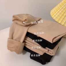 批发实拍实价连裤袜加厚加绒光腿肉色连体袜外穿秋冬女打底连脚袜踩袜