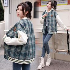 批发2143#实拍 开学季撞色棒球服初高中学生百搭宽松休闲夹克外套女潮