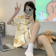 批发伐发+V 15382908072 实拍 2022年夏季牛奶丝开衫两件套家居服