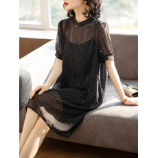 批发限价+12+小视频 2026夏季新款字母印花+吊带裙<b class='q'>两件套</b>黑色<b class='q'>连衣裙</b>