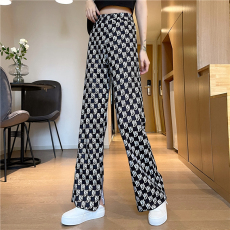 批发实价-实拍65/35鱼鳞 新款开叉阔腿宽松休闲裤女卫裤