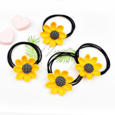 批发韩版向日葵发圈布艺太阳花高弹力皮筋头绳扎头发皮套