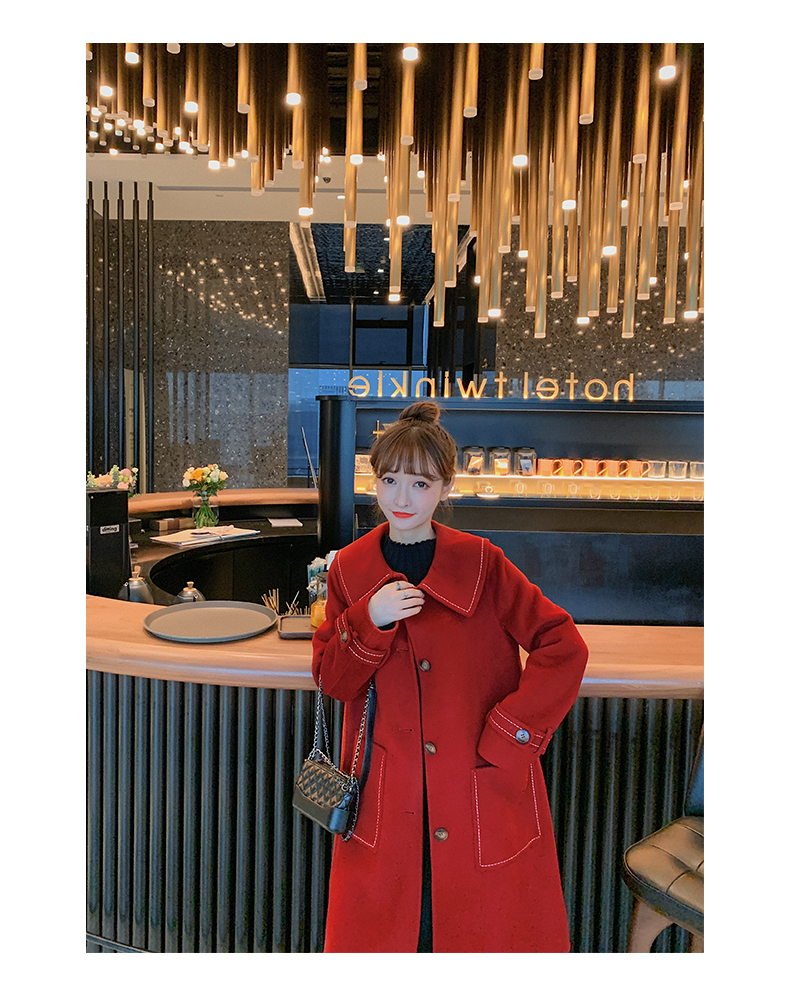 fragrant shadow double-sided for women, 2020 autumn and winter new medium long red woolen coat_voghion.com