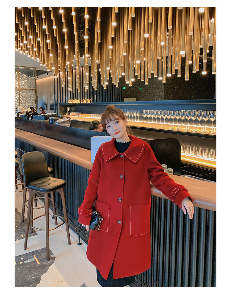 fragrant shadow double-sided for women, 2020 autumn and winter new medium long red woolen coat_voghion.com