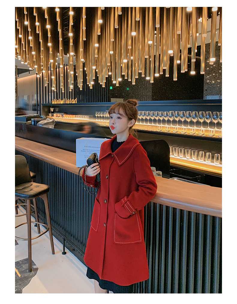 fragrant shadow double-sided for women, 2020 autumn and winter new medium long red woolen coat_voghion.com