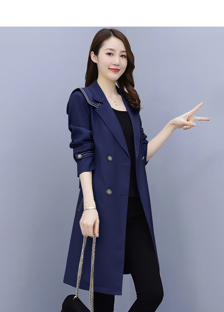 风衣女中长款