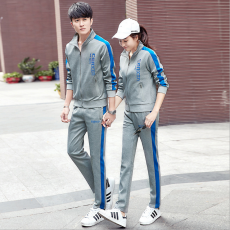 批发新款开衫外套<b class='q'>春</b>秋装情侣装两件套男女运动服学生休闲男套装