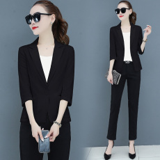 批发薄款<b class='q'>雪纺</b><b class='q'>小西装</b>外套女2025夏季新款韩版垂感短款小个子七分袖西服