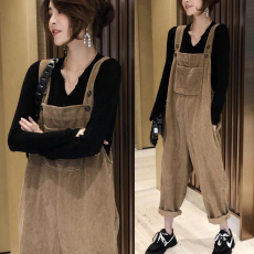 批发图片已处理秋<b class='q'>装</b>新款欧洲站灯芯绒背带<b class='q'>裤</b>+黑色打底<b class='q'>T</b><b class='q'>恤</b>孕妇<b class='q'>套</b><b class='q'>装</b>