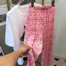 批发实拍 百褶裤 粉色碎花阔腿裤子女夏季新款高腰显瘦休闲裤