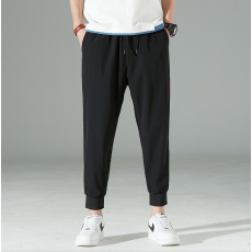 批发夏季休闲裤男士韩版潮流宽松速干百搭九分裤夏天冰丝薄款运动裤子