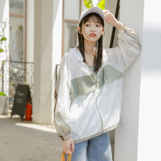 批发2025实拍夏季韩版宽松休闲百搭外穿撞色防晒衣外套女上衣